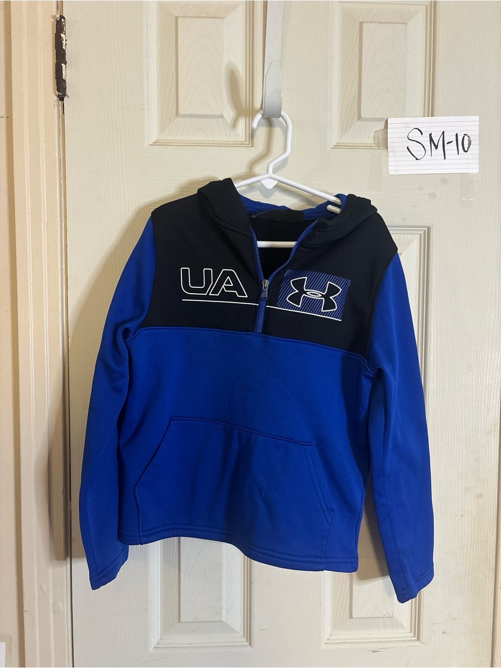 Under Armour Royal Blue and Black Half-Zip Hoodie